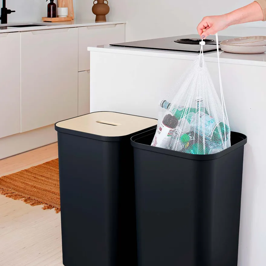 Smartstore Collect 53 liters plastbeholder med låg - Sort