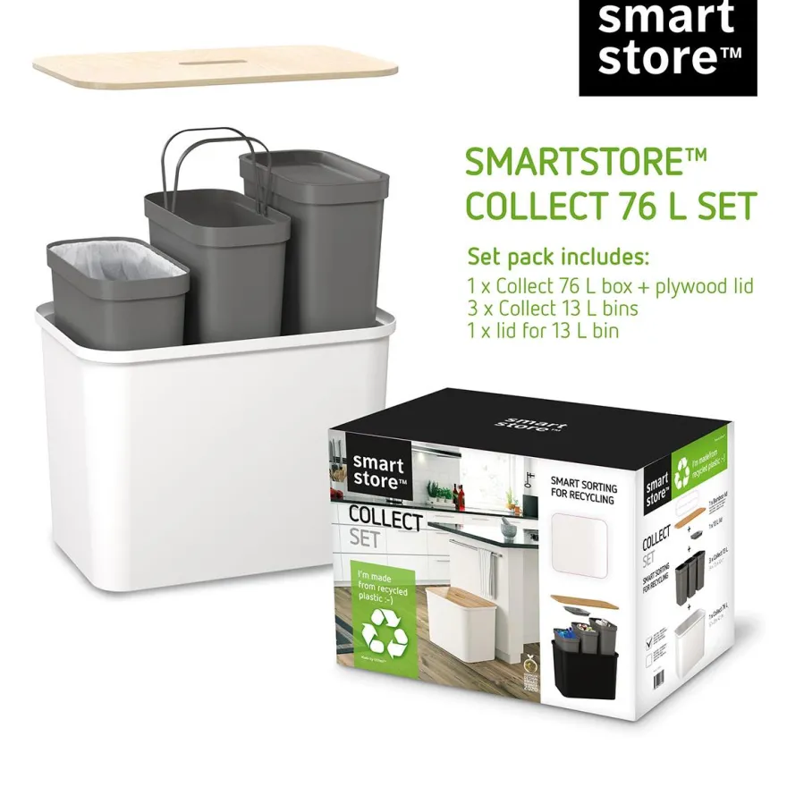 Smartstore Collect Set Giftbox til affaldssortering - Hvid