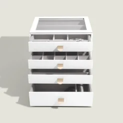 Stackers LUX smykkeskrin - CLASSIC, PEBBLEWHITE - 4 skuffer