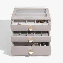 Stackers LUX smykkeskrin - CLASSIC, Taupe - 3 skuffer