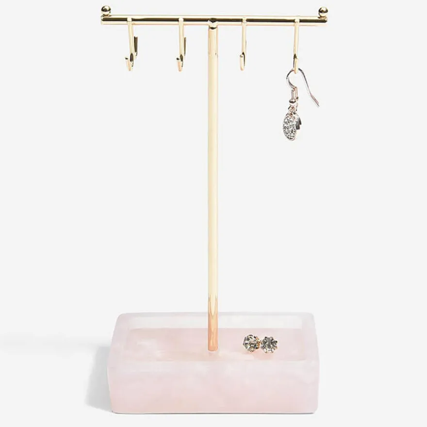 Stackers smykkeholder - Bar, Rosa Quartz