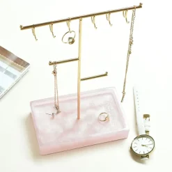 Stackers smykkeholder - Bar, Rosa Quartz - Large
