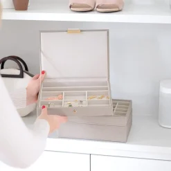 Stackers smykkeskrin - CLASSIC, Taupe sæt af 3 stk.