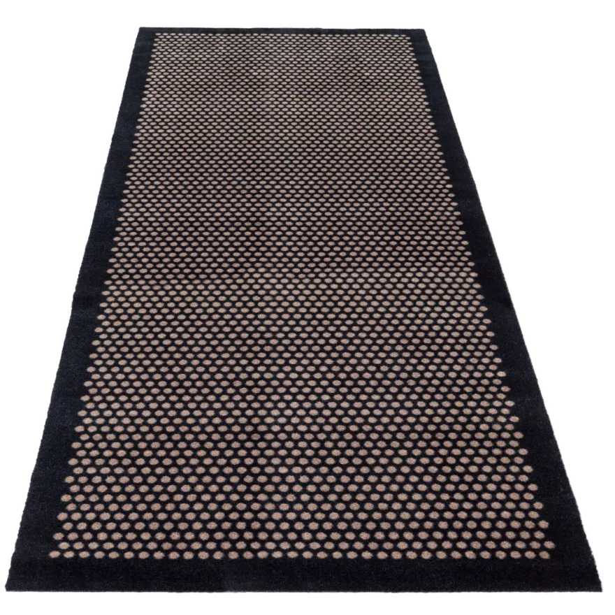 Tica Smudsmåtte - 100x300 cm. Dot Sort/Sand