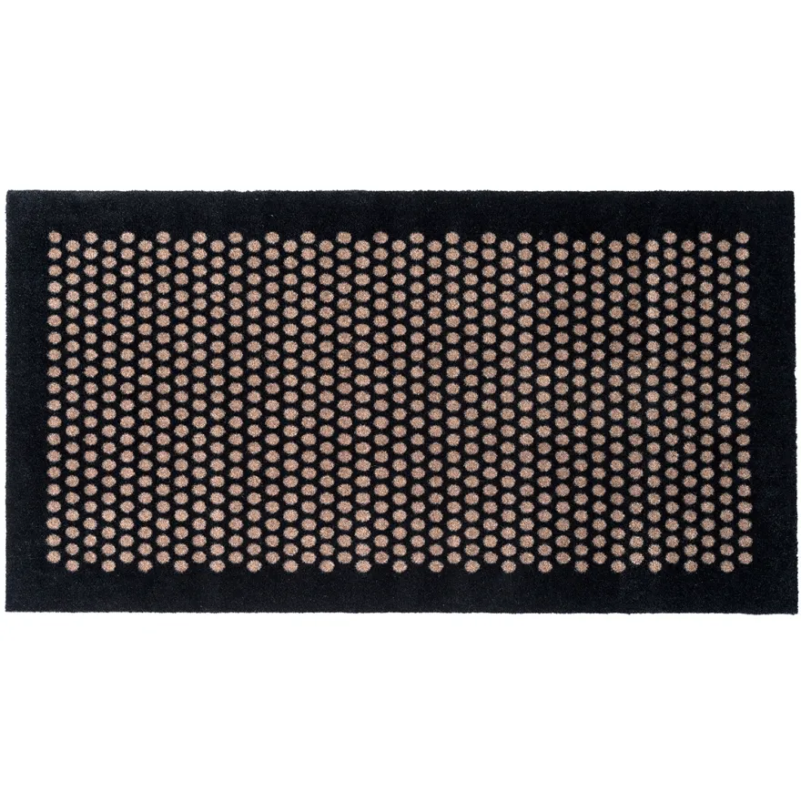 Tica Smudsmåtte - 67x120 cm. - DOTS. Sort/Sand