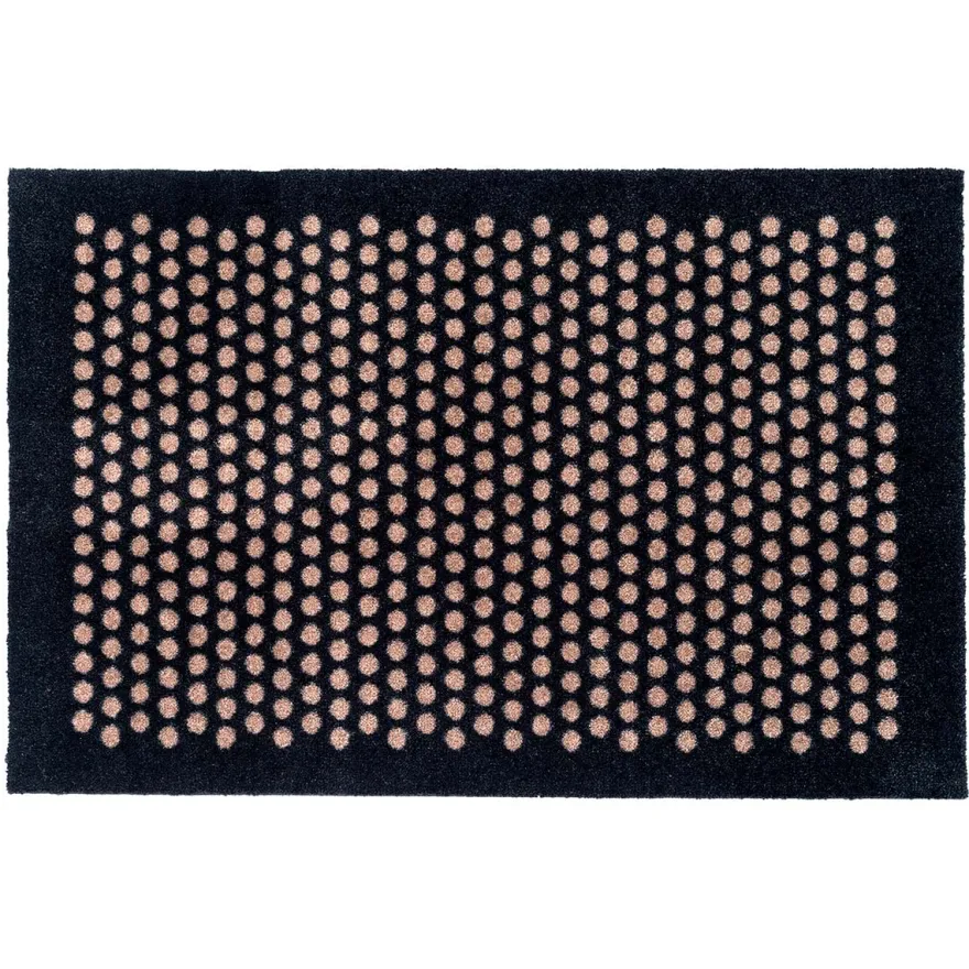 Tica Smudsmåtte - 60x90 cm. - Dots. Sort/Sand