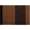 Tica Smudsmåtte - 60x90 cm. Stripes - Cognac/Mørkebrun/Sort