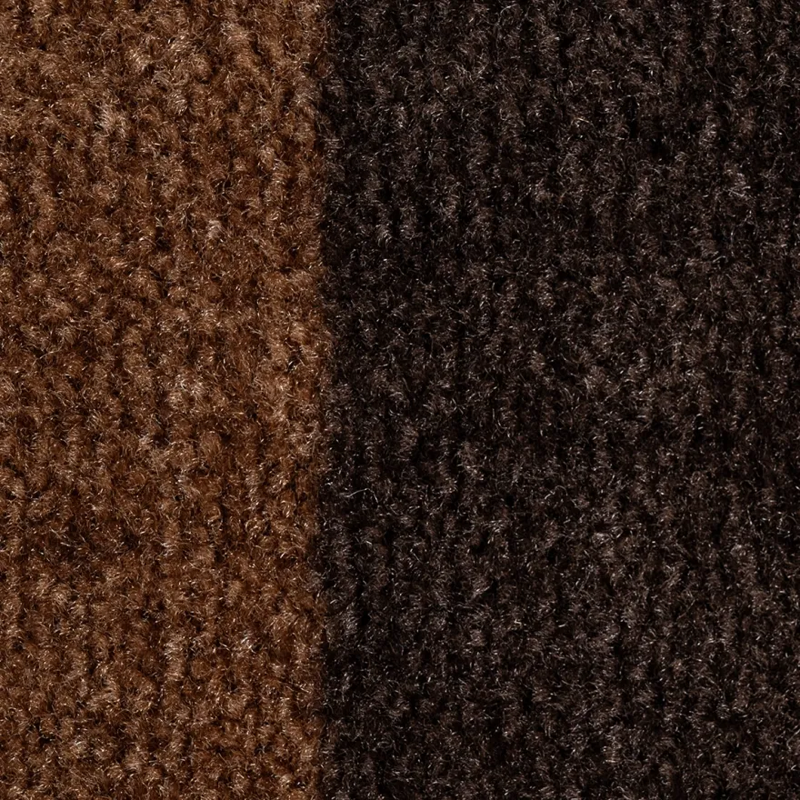 Tica Smudsmåtte - 60x90 cm. Stripes - Cognac/Mørkebrun/Sort