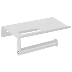 Toiletrulleholder med hylde - Walli, Hvid