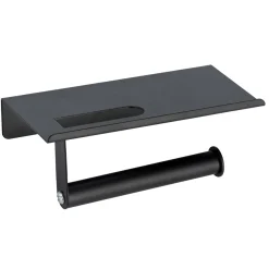 Toiletrulleholder med hylde - Walli, Sort