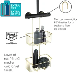 Trådkurv til at sætte over Blandingsbatteri - Milo, 2 hylder, GOLDEN