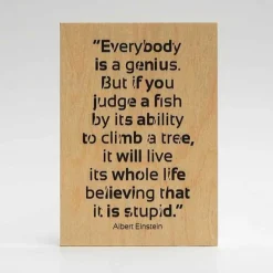 Treviso Design træskilt - Everybody is a genius
