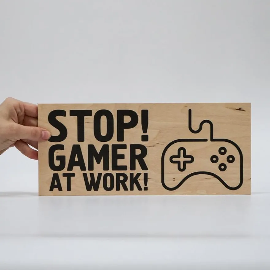 Treviso Design træskilt - Gamer at work