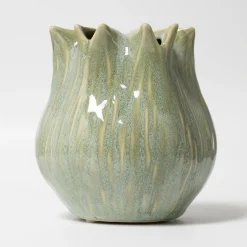 Vase i keramik, Fennel 13cm - Lysegrøn