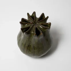 Vase i keramik, Fennel 10cm - Mørkegrøn