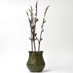 Vase i keramik, Fennel 10cm - Mørkegrøn