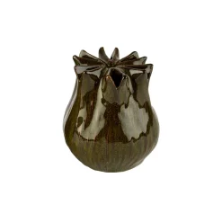 Vase i keramik, Fennel 10cm - Mørkegrøn