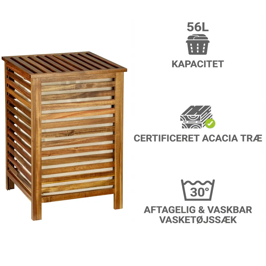 Vasketøjskurv i Akacietræ - Fondi