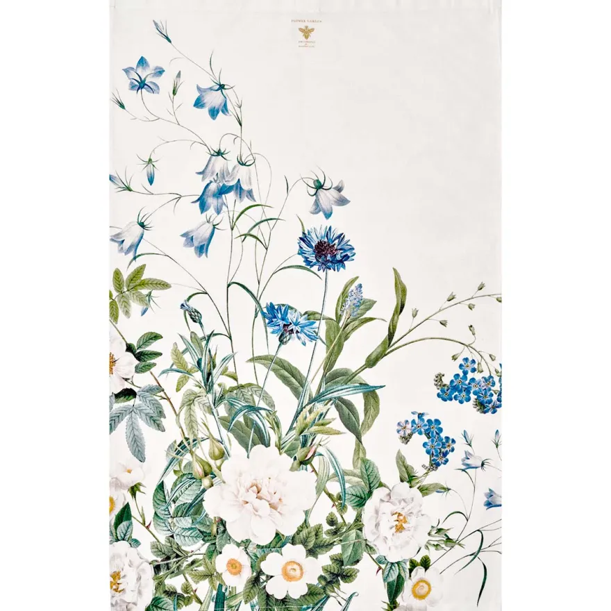 Viskestykke i økologisk bomuld - Blue Flower Garden