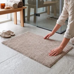 Wenko Allstar Chenille Bademåtte - Beige (50x80 cm)