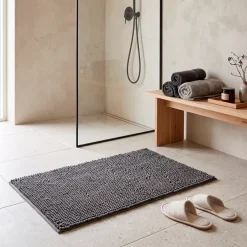 Wenko Allstar Chenille Bademåtte 50x80 cm - Antracitgrå