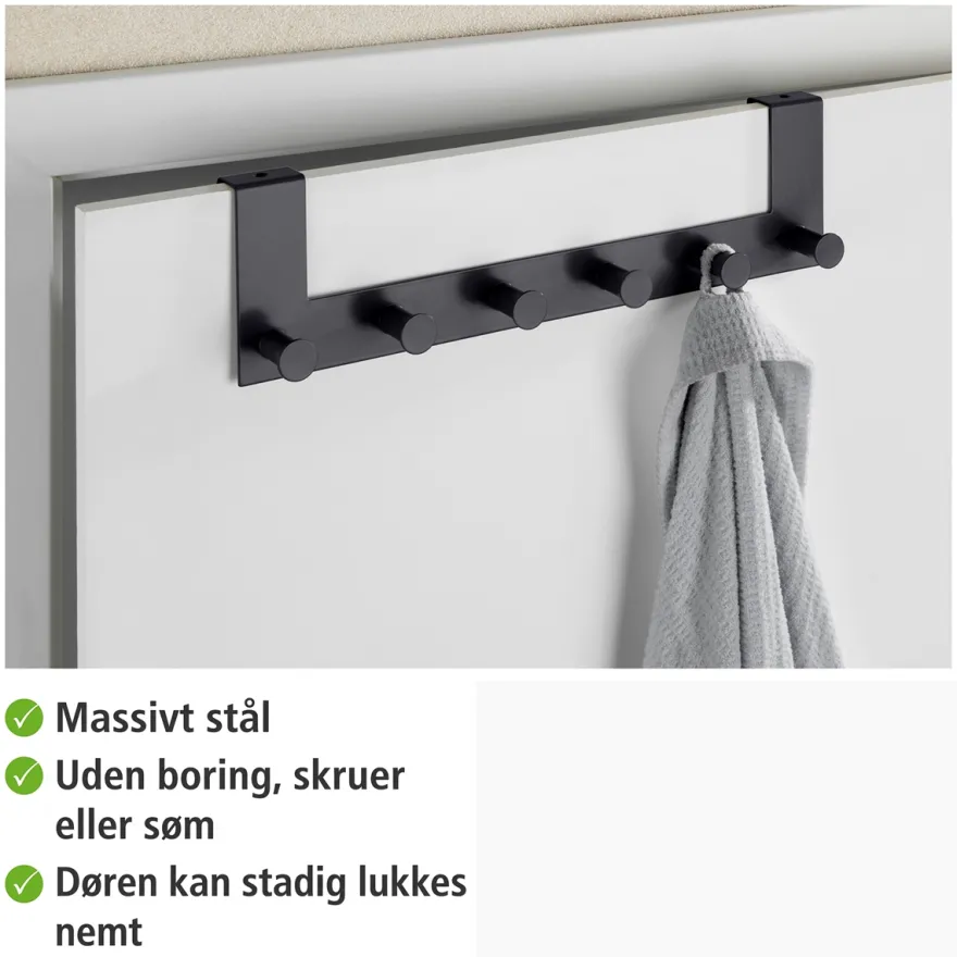 Wenko Knagerække til skabslåge - Celano, Sort metal