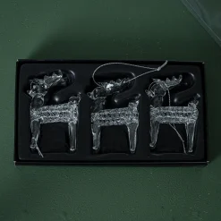 Wikholm Juleophæng - Rensdyr i glas. Pakke med 3 stk