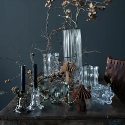 Wikholm Lysestage i massiv glas - Candice - Klar