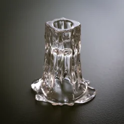 Wikholm Lysestage i massiv glas - Candice - Klar