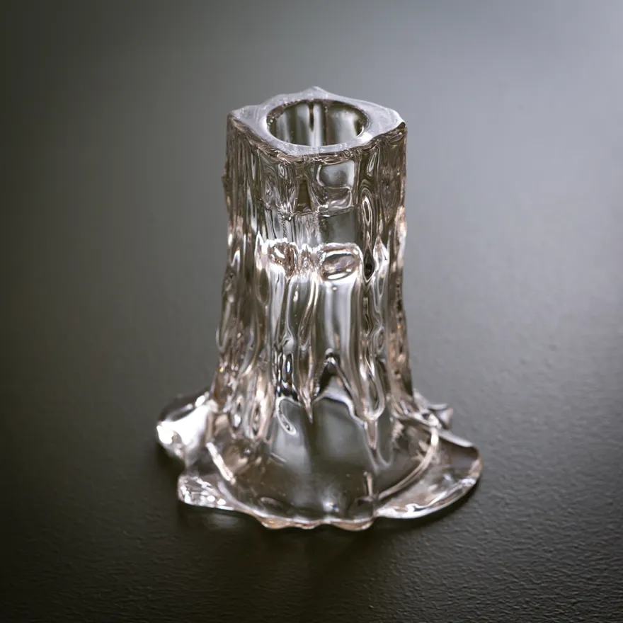 Wikholm Lysestage i massiv glas - Candice - Klar