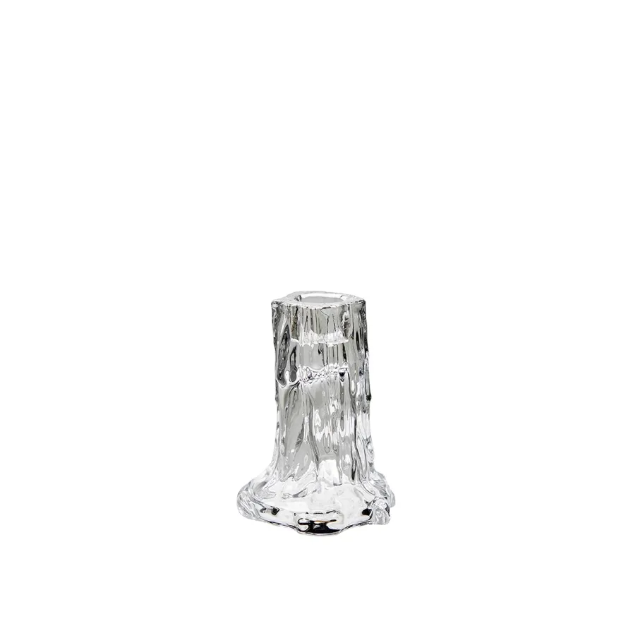 Wikholm Lysestage i massiv glas - Candice - Klar