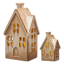 Wikholm Lyshuse med LED - Sæt med 2 stk. - Beige Melange