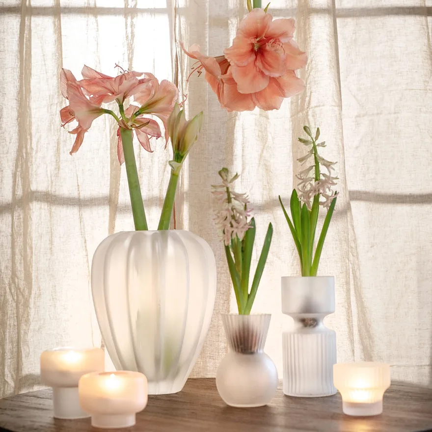 Wikholm Vase til Hyacinter - Frosted, Riffle - LARGE