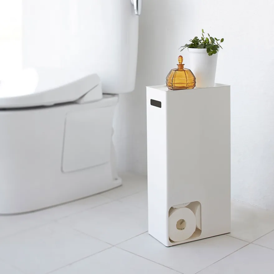 Yamazaki Beholder til toiletpapir, lille til 8 ruller, Hvid