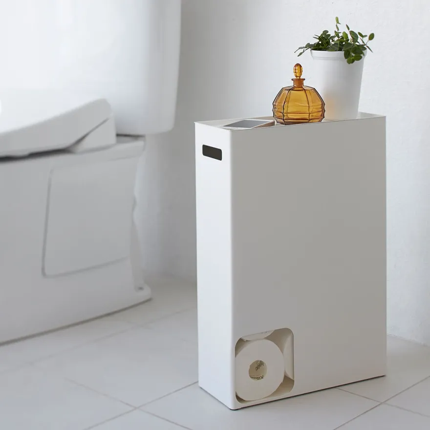 Yamazaki Beholder til toiletpapir, stor til 12 ruller, Hvid
