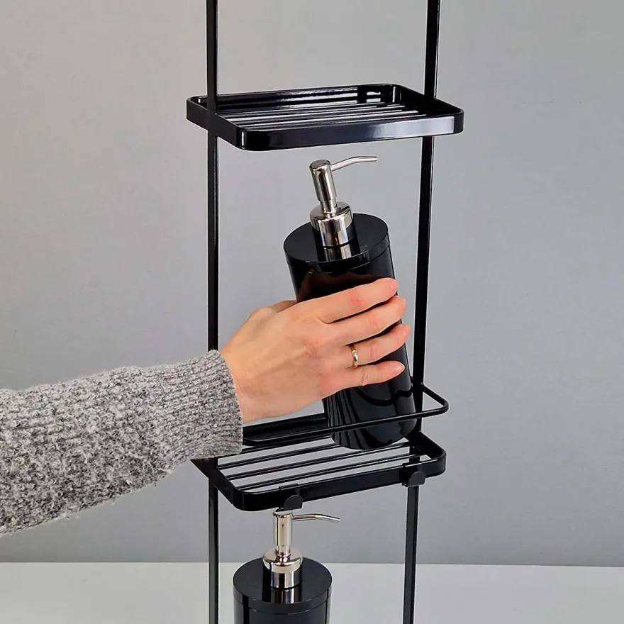 Yamazaki Hylde til badeværelset - Tower Rack, sort