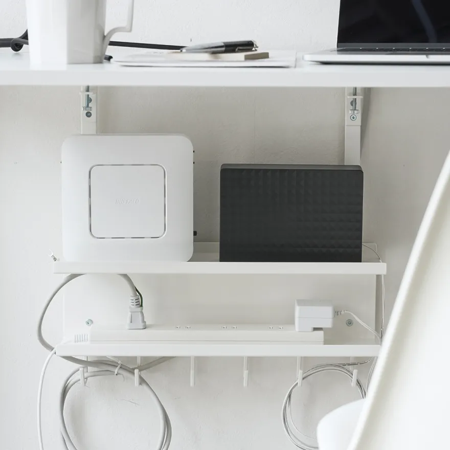 Yamazaki Kabel- og Router organiser - Hvid