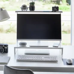 Yamazaki Monitor Stand i to etager, Hvid
