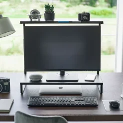 Yamazaki Monitor Stand i to etager, Sort
