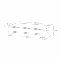 Yamazaki Monitor Stand med skuffe. HVID