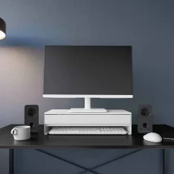 Yamazaki Monitor Stand med skuffe. HVID