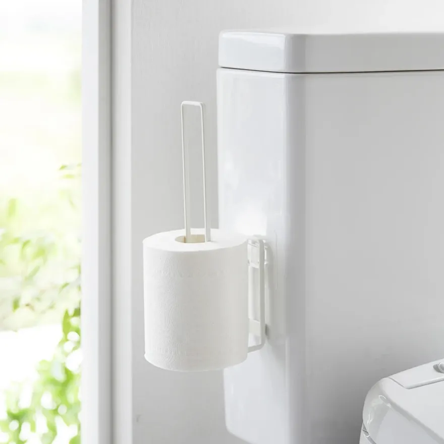 Yamazaki Selvklæbende toiletrulleholder til væggen - FILM, Hvid