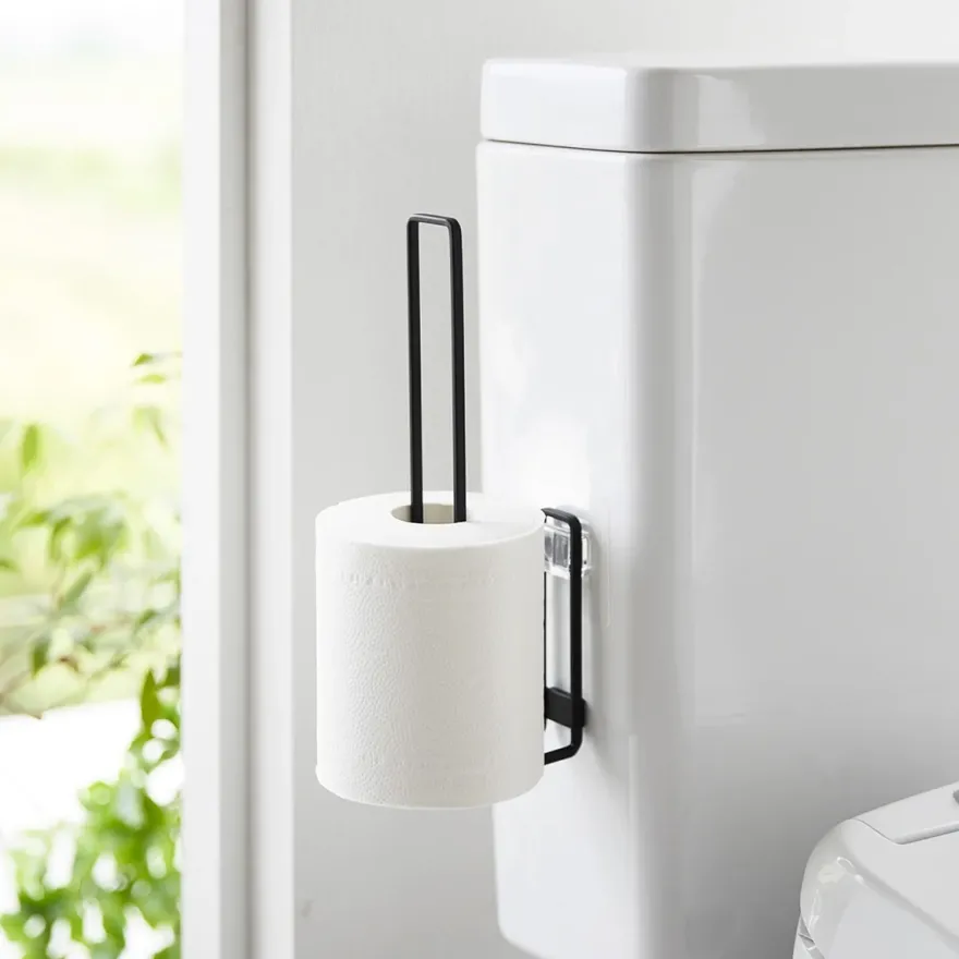 Yamazaki Selvklæbende toiletrulleholder til væggen - FILM, Sort