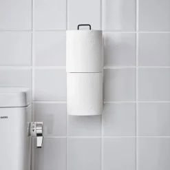 Yamazaki Selvklæbende toiletrulleholder til væggen - FILM, Sort