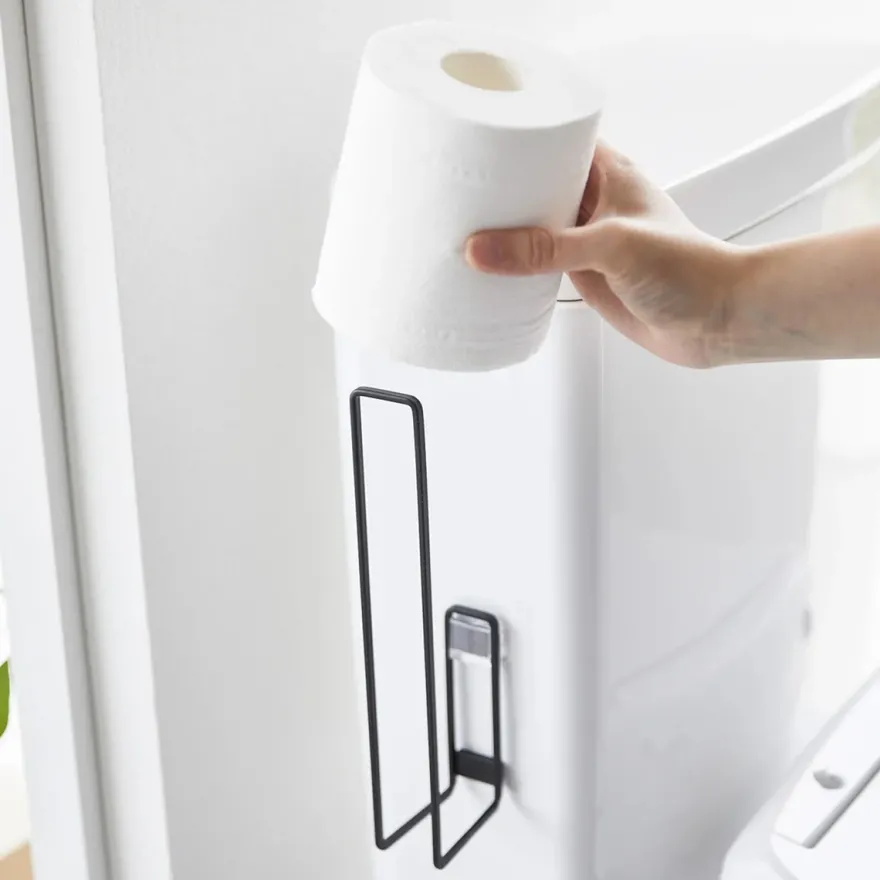 Yamazaki Selvklæbende toiletrulleholder til væggen - FILM, Sort
