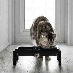 Yamazaki skåle til Foder/Vand til katte, Sort
