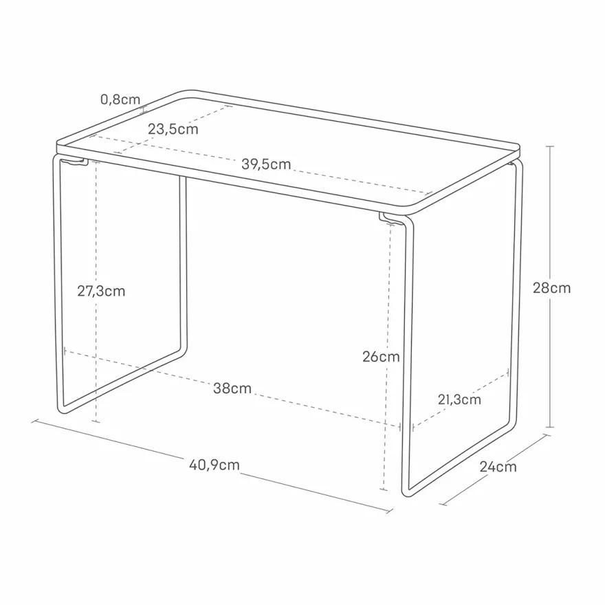 Yamazaki Stabelbar Hylde i metal - Large, SORT