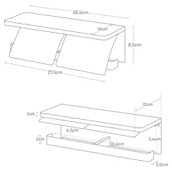 Yamazaki Toiletrulleholder i metal. Double, Hvid