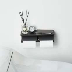 Yamazaki Toiletrulleholder i metal. Double, Sort