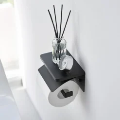 Yamazaki Toiletrulleholder i metal. Single, Sort